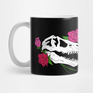 Floral T-Rex Dinosaur Skull Mug